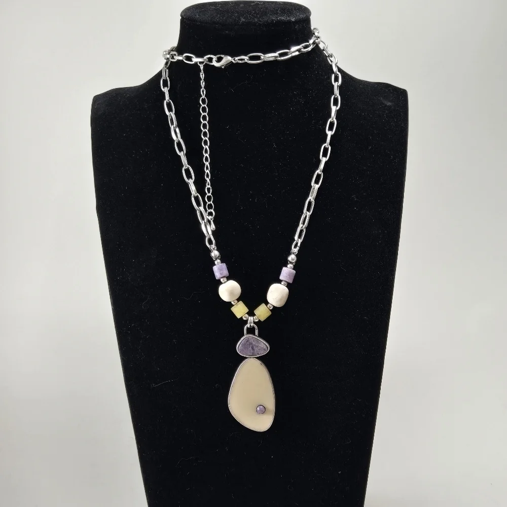 Natural Stone Pendant Necklace 24